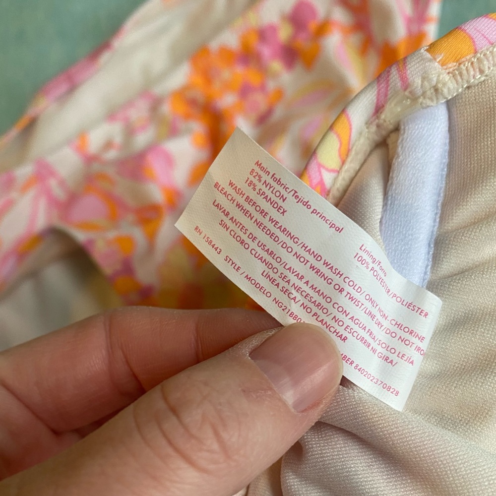 NWOT, Ninety-Nine Floral One-Shoulder Bikini Set. - Picture 6 of 6